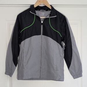 BCG Black & Grey Two-Tone Windbreaker with Neon Green Liner